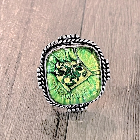 Fancy Roman Dichroic Glass Ring - Picture 3 of 6